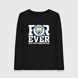 Лонгслив хлопковый женский Manchester City FOREVER NOT JUST WHEN WE WIN Манче, цвет: черный