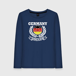 Лонгслив хлопковый женский Футбол Германия, цвет: тёмно-синий