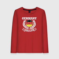 Лонгслив хлопковый женский Футбол Германия, цвет: красный