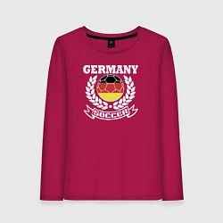 Лонгслив хлопковый женский Футбол Германия, цвет: маджента