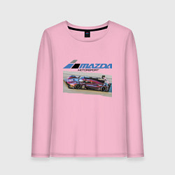 Лонгслив хлопковый женский Mazda Motorsport Racing team!, цвет: светло-розовый