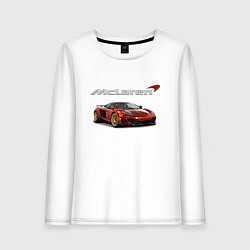 Лонгслив хлопковый женский McLaren Motorsport!, цвет: белый