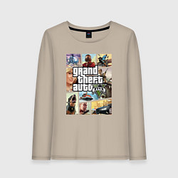 Лонгслив хлопковый женский GTA V Logos, цвет: миндальный