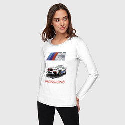 Лонгслив хлопковый женский BMW M Power Mission 8 Safety car, цвет: белый — фото 2