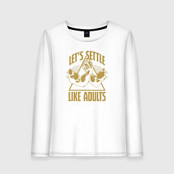 Лонгслив хлопковый женский Давай помиримся как взрослые, цвет: белый