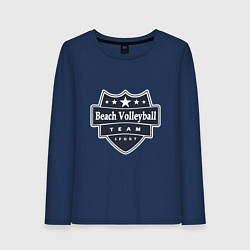 Лонгслив хлопковый женский Beach Volleyball Team, цвет: тёмно-синий