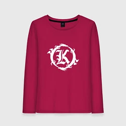 Лонгслив хлопковый женский Кукрыниксы логотип, цвет: маджента