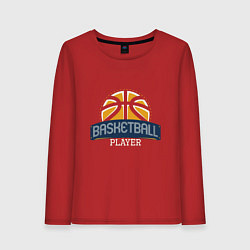 Лонгслив хлопковый женский Basketball - Player, цвет: красный