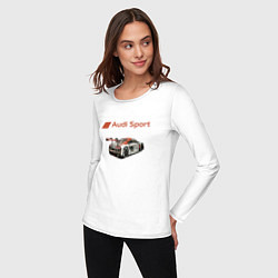 Лонгслив хлопковый женский Ауди Автоспорт, цвет: белый — фото 2