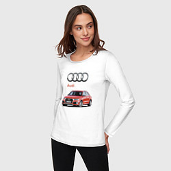 Лонгслив хлопковый женский Audi Germany Prestige, цвет: белый — фото 2