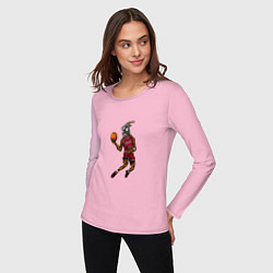 Лонгслив хлопковый женский GOAT Jordan, цвет: светло-розовый — фото 2