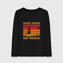 Лонгслив хлопковый женский Shoot hoops, цвет: черный