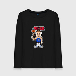 Лонгслив хлопковый женский Nikola Jokic, цвет: черный