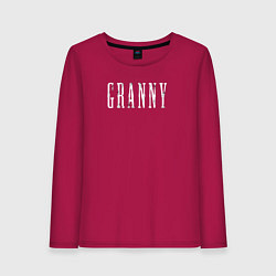 Лонгслив хлопковый женский Logo Granny, цвет: маджента