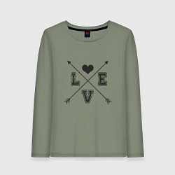 Лонгслив хлопковый женский Love Arrow, цвет: авокадо