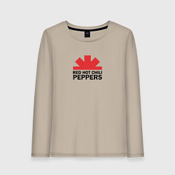 Лонгслив хлопковый женский Red Hot Chili Peppers с половиной лого, цвет: миндальный