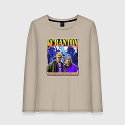 Лонгслив хлопковый женский Scranton electric city, цвет: миндальный