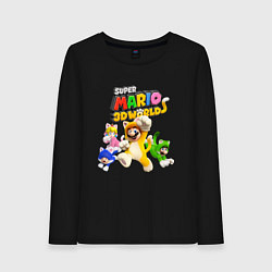 Лонгслив хлопковый женский Super Mario 3D World Nintendo Team of heroes, цвет: черный