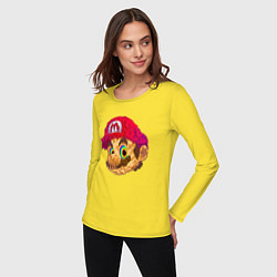 Лонгслив хлопковый женский Super Mario Sketch Nintendo, цвет: желтый — фото 2