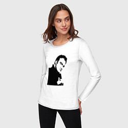 Лонгслив хлопковый женский Слишком крутой Тарантино, цвет: белый — фото 2