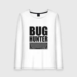 Лонгслив хлопковый женский Bug Хантер, цвет: белый