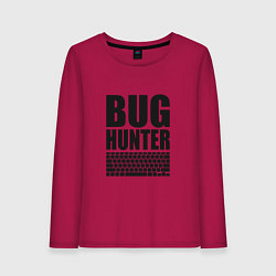 Лонгслив хлопковый женский Bug Хантер, цвет: маджента