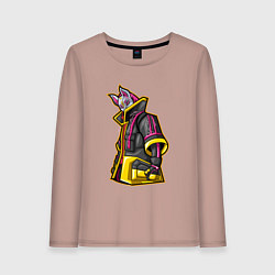 Лонгслив хлопковый женский Fortnite Молнии, цвет: пыльно-розовый