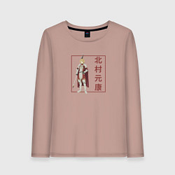 Лонгслив хлопковый женский Мотоясу Китамура, цвет: пыльно-розовый