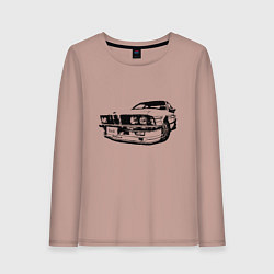 Лонгслив хлопковый женский Auto BMW, цвет: пыльно-розовый