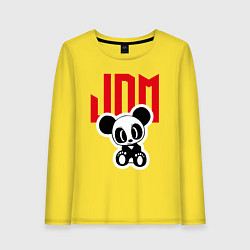 Лонгслив хлопковый женский JDM Panda Japan, цвет: желтый
