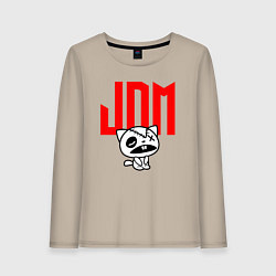 Лонгслив хлопковый женский JDM Kitten-Zombie Japan, цвет: миндальный