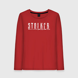 Лонгслив хлопковый женский S T A L K E R - Logo, цвет: красный