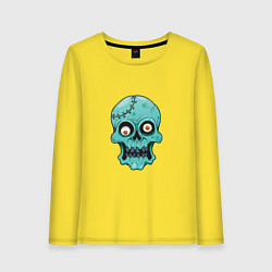 Лонгслив хлопковый женский Zombie Skull, цвет: желтый