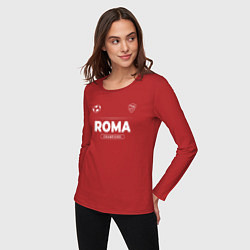 Лонгслив хлопковый женский Roma Форма Чемпионов, цвет: красный — фото 2
