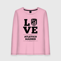 Лонгслив хлопковый женский Atletico Madrid Love Классика, цвет: светло-розовый