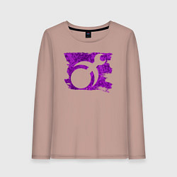 Лонгслив хлопковый женский Знак Слаанеш пятно, цвет: пыльно-розовый