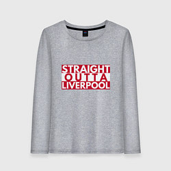 Лонгслив хлопковый женский Straight Outta Liverpool, цвет: меланж