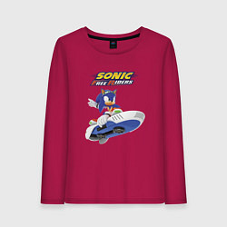 Лонгслив хлопковый женский Sonic Free Riders Hedgehog Racer, цвет: маджента