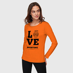 Лонгслив хлопковый женский Sporting Love Классика, цвет: оранжевый — фото 2