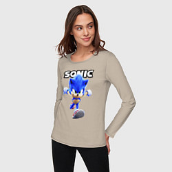 Лонгслив хлопковый женский Sonic the Hedgehog 2, цвет: миндальный — фото 2