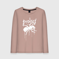 Лонгслив хлопковый женский Draw white logo - Ant, цвет: пыльно-розовый