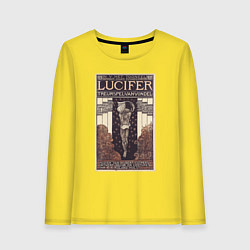 Лонгслив хлопковый женский Lucifer Mourning Game Винтажная афиша, цвет: желтый
