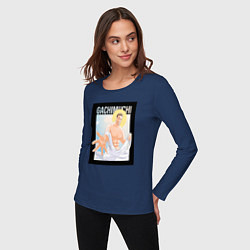 Лонгслив хлопковый женский Билли Херрингтон Аники, цвет: тёмно-синий — фото 2