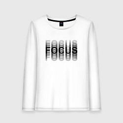 Лонгслив хлопковый женский FOCUS: BLACK, цвет: белый