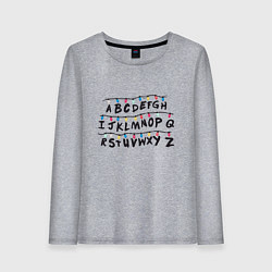 Лонгслив хлопковый женский STRANGER THINGS ALPHABET, цвет: меланж