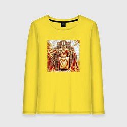 Лонгслив хлопковый женский Верховный бог Сварог, цвет: желтый