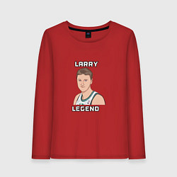 Лонгслив хлопковый женский Larry Legend, цвет: красный