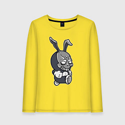 Лонгслив хлопковый женский Cool hare Hype Крутой заяц Шумиха, цвет: желтый
