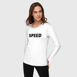 Лонгслив хлопковый женский Speed Скорость, цвет: белый — фото 2