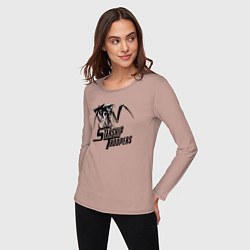 Лонгслив хлопковый женский Starship Troopers: Terran Command, цвет: пыльно-розовый — фото 2